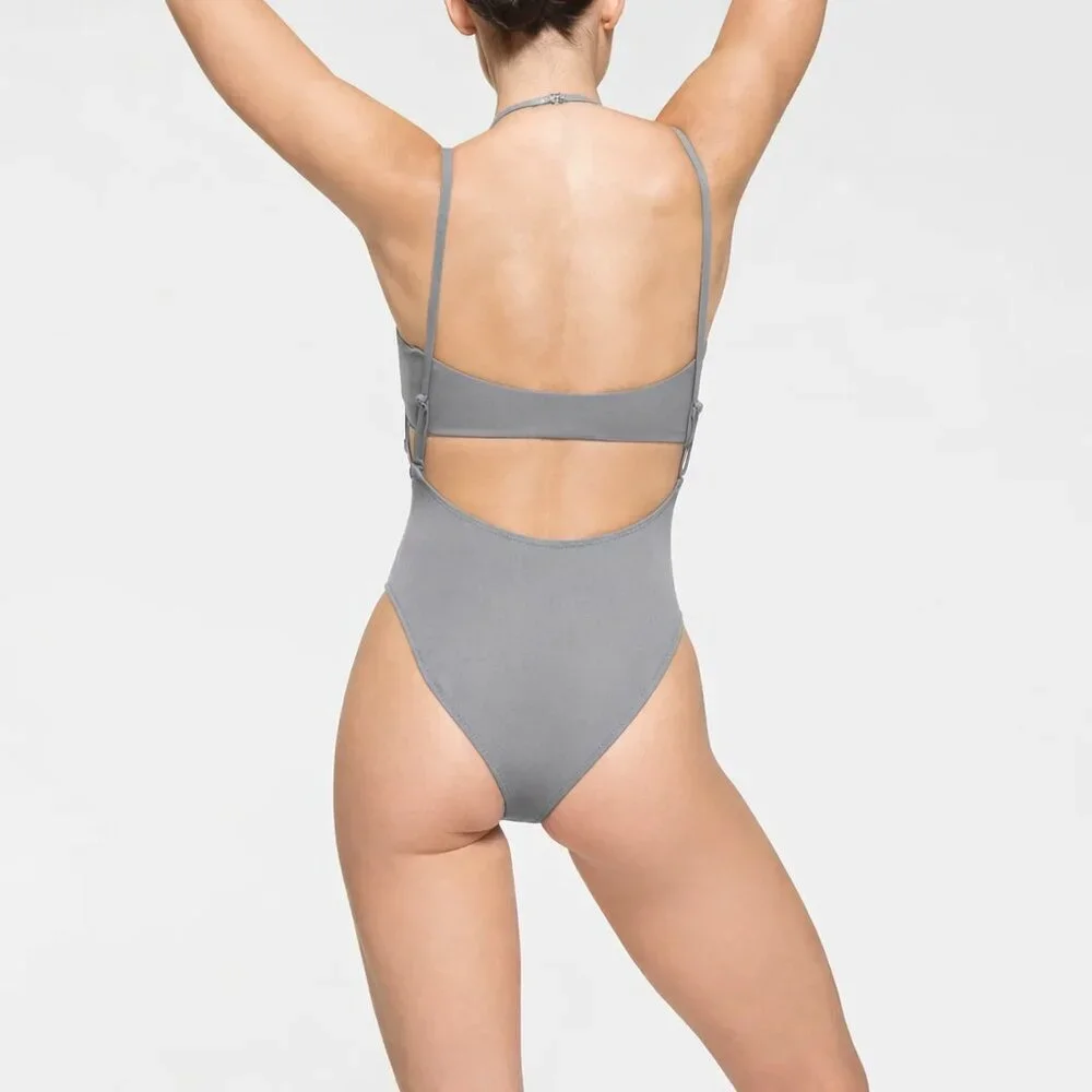 SKIMS 90's High Leg Swim Open Bust One Piece Size Super Model High Leg Size 4X